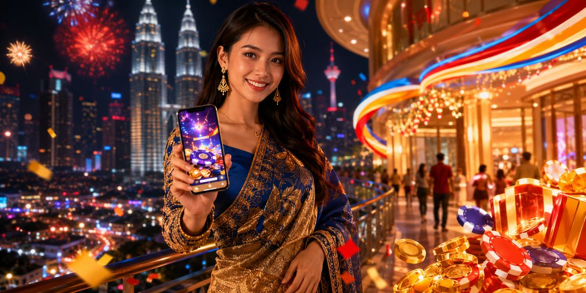 Pengguna menggunakan aplikasi kasino untuk bermain jackpot di Kuala Lumpur Malaysia